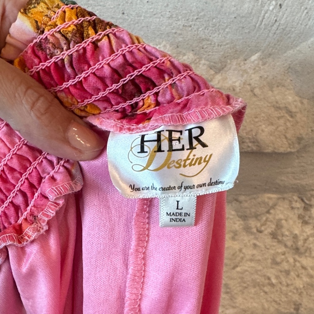 Elegant Floral Maxi Skirt in Pink and Yellow - Picture 5 of 5